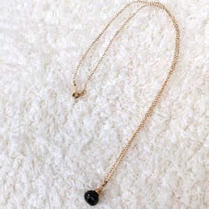 Faceted Tourmalated Quartz Goldtone Necklace Crystal Stone Wire Wrapped